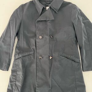 Cerrutti 1881 Women's Classic Black Double-Breasted Cotton Pea Coat